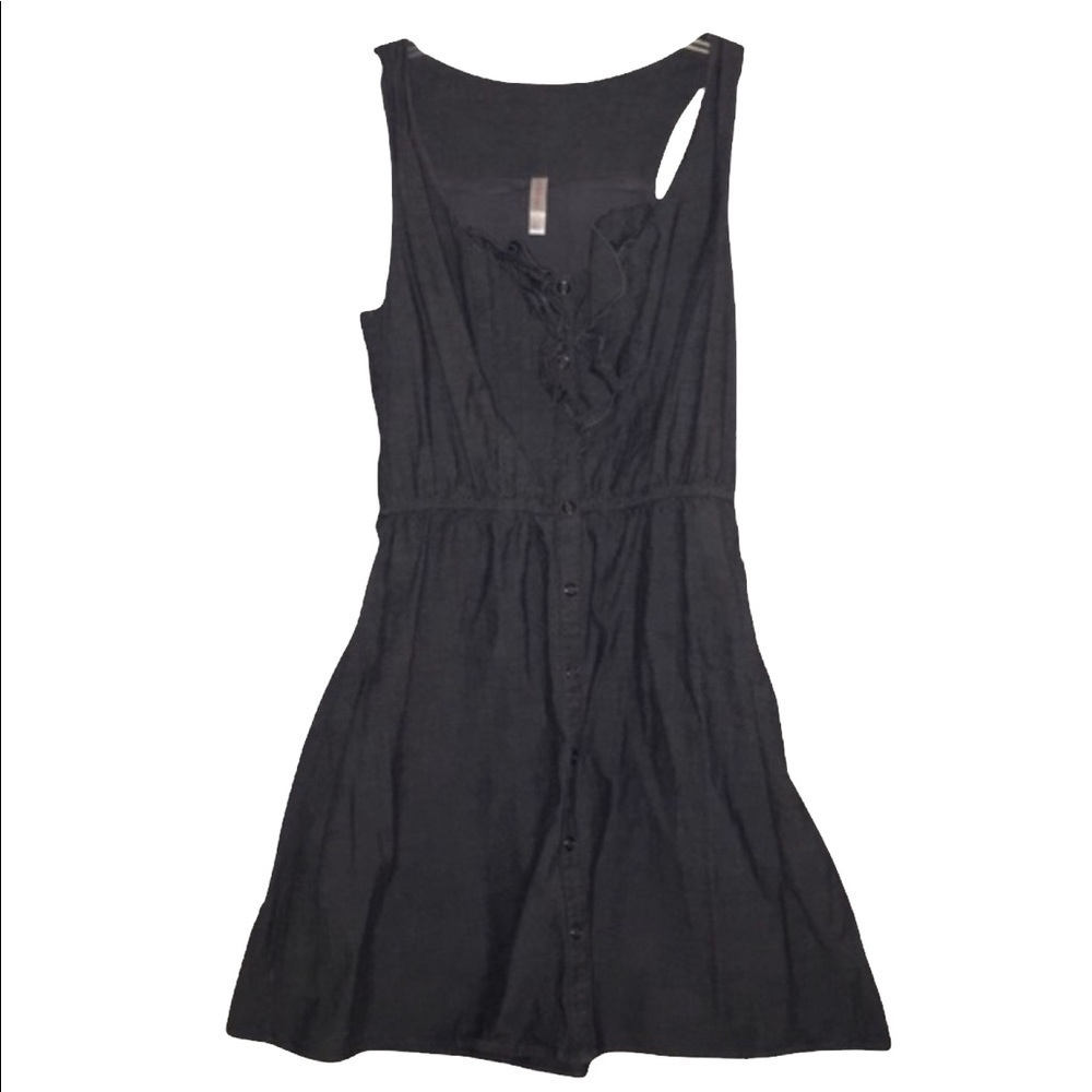 Xhilaration Large Juniors Ruffled Front Gray Denim Sundress